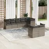 Image de vidaXL Salon de jardin 8 pcs avec coussins gris résine tressée