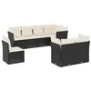 Image de vidaXL Salon de Jardin avec Coussins 8 pcs, Canapés de Terrasse, Ensemble de Meubles de Patio, Mobilier d'Extérieur, Noir Résine Tressée