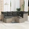 Image de vidaXL Salon de jardin avec coussins 7 pcs gris résine tressée