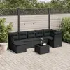 Image de vidaXL Salon de jardin 8 pcs avec coussins noir résine tressée