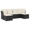 Image de vidaXL Salon de Jardin avec Coussins 6 pcs, Canapés de Terrasse, Ensemble de Meubles de Patio, Mobilier d'Extérieur, Noir Résine Tressée