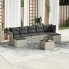 Image de vidaXL Salon de jardin 8 pcs avec coussins gris clair résine tressée