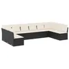 Image de vidaXL Salon de Jardin 10 pcs avec Coussins Noir résine tressée