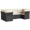Image de vidaXL Salon de Jardin avec Coussins 6 pcs, Canapés de Terrasse, Ensemble de Meubles de Patio, Mobilier d'Extérieur, Noir Résine Tressée