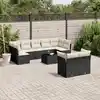 Image de vidaXL Salon de jardin 10 pcs avec coussins noir résine tressée