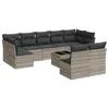 Image de vidaXL Salon de Jardin avec Coussins 10 pcs, Canapés avec Pieds Réglables, Ensemble de Meubles d'Extérieur Patio Terrasse, Moderne, Gris Clair Résine Tressée