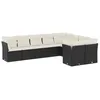 Image de vidaXL Salon de Jardin avec Coussins 9 pcs, Canapés de Terrasse, Ensemble de Meubles de Patio, Mobilier d'Extérieur, Noir Résine Tressée