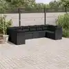 Image de vidaXL Salon de jardin 10 pcs avec coussins noir résine tressée