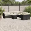 Image de vidaXL Salon de jardin 11 pcs avec coussins noir résine tressée