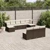 Image de vidaXL Salon de jardin 10 pcs avec coussins marron résine tressée