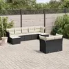 Image de vidaXL Salon de jardin 9 pcs avec coussins noir résine tressée