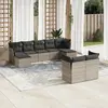 Image de vidaXL Salon de jardin 9 pcs avec coussins gris résine tressée
