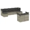 Image de vidaXL Salon de Jardin 9 pcs avec Coussins Gris Clair résine tressée