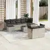 Image de vidaXL Salon de jardin avec coussins 10 pcs gris clair résine tressée
