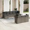 Image de vidaXL Salon de jardin avec coussins 10 pcs gris résine tressée