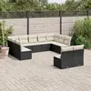 Image de vidaXL Salon de jardin 11 pcs avec coussins noir résine tressée