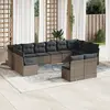 Image de vidaXL Salon de jardin avec coussins 12 pcs gris résine tressée