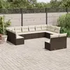 Image de vidaXL Salon de jardin avec coussins 12 pcs marron résine tressée