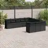 Image de vidaXL Salon de jardin 11 pcs avec coussins noir résine tressée
