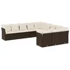 Image de vidaXL Salon de Jardin avec Coussins 11 pcs, Canapés avec Pieds Réglables, Ensemble de Meubles d'Extérieur Patio Terrasse, Moderne, Marron Résine Tressée