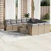 Image de vidaXL Salon de jardin avec coussins 12 pcs beige résine tressée