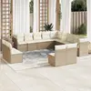 Image de vidaXL Salon de jardin avec coussins 13 pcs beige résine tressée