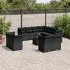 Image de vidaXL Salon de jardin 12 pcs avec coussins noir résine tressée