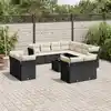 Image de vidaXL Salon de jardin 12 pcs avec coussins noir résine tressée