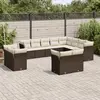 Image de vidaXL Salon de jardin avec coussins 12 pcs marron résine tressée
