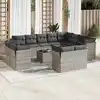 Image de vidaXL Salon de jardin avec coussins 13 pcs gris clair résine tressée