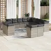 Image de vidaXL Salon de jardin avec coussins 13 pcs gris résine tressée