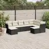 Image de vidaXL Salon de jardin 9 pcs avec coussins noir résine tressée