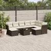 Image de vidaXL Salon de jardin 10 pcs avec coussins marron résine tressée