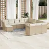 Image de vidaXL Salon de jardin avec coussins 12 pcs beige résine tressée