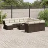 Image de vidaXL Salon de jardin avec coussins 13 pcs marron résine tressée