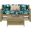 Image de vidaXL Salon de jardin 3 pcs bois de pin imprégné