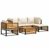 Image de vidaXL Salon de Jardin avec Coussins 6 pcs Bois d'acacia Solide