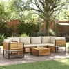 Image de vidaXL Salon de jardin avec coussins 7 pcs bois massif d'acacia