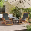 Image de vidaXL Chaises de plage pliables lot de 2 gris tissu
