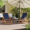 Image de vidaXL Chaises de plage pliables lot de 2 bleu tissu