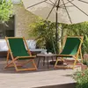 Image de vidaXL Chaises de plage pliables lot de 2 vert tissu