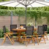 Image de vidaXL Chaises inclinables de jardin lot de 6 noir rotin bois massif