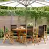 Image de vidaXL Chaises inclinables de jardin lot de 6 noir bois massif acacia