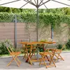 Image de vidaXL Chaises de jardin pliantes lot de 4 gris poly rotin bois massif