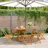 Image de vidaXL Chaises de jardin pliantes lot de 6 gris poly rotin bois massif