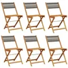 Image de vidaXL Chaises de Jardin Pliables Lot de 6 Gris Bois d'acacia Massif, siège de Jardin, Chaise de Patio, Chaise à Manger de Jardin, siège d’extérieur