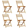 Image de vidaXL Chaises de Jardin Pliantes Lot de 4 Beige Bois d'acacia Massif, siège de Jardin, Chaise de Patio, Chaise à Manger de Jardin, siège d’extérieur