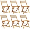 Image de vidaXL Chaises de Jardin Pliantes Lot de 6 Beige Bois d'acacia Massif, siège de Jardin, Chaise de Patio, Chaise à Manger de Jardin, siège d’extérieur