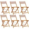 Image de vidaXL Chaises de Jardin Pliantes Lot de 6 Taupe Tissu et Bois Massif, siège de Jardin, Chaise de Patio, Chaise à Manger de Jardin, siège d’extérieur