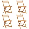 Image de Chaises de jardin pliantes lot de 4 beige tissu et bois massif